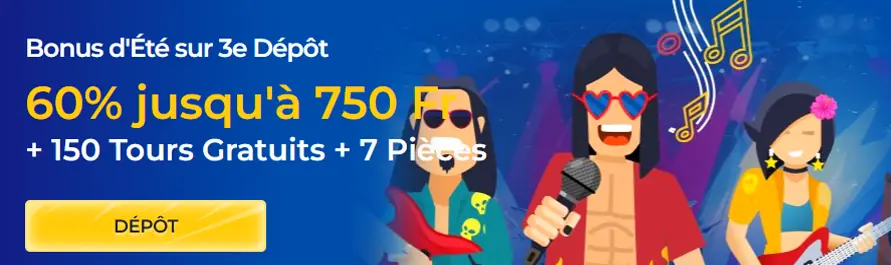 Bonus 3e dépôt Rolling Slots