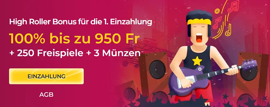100% High Roller Bonus bis 950 Fr