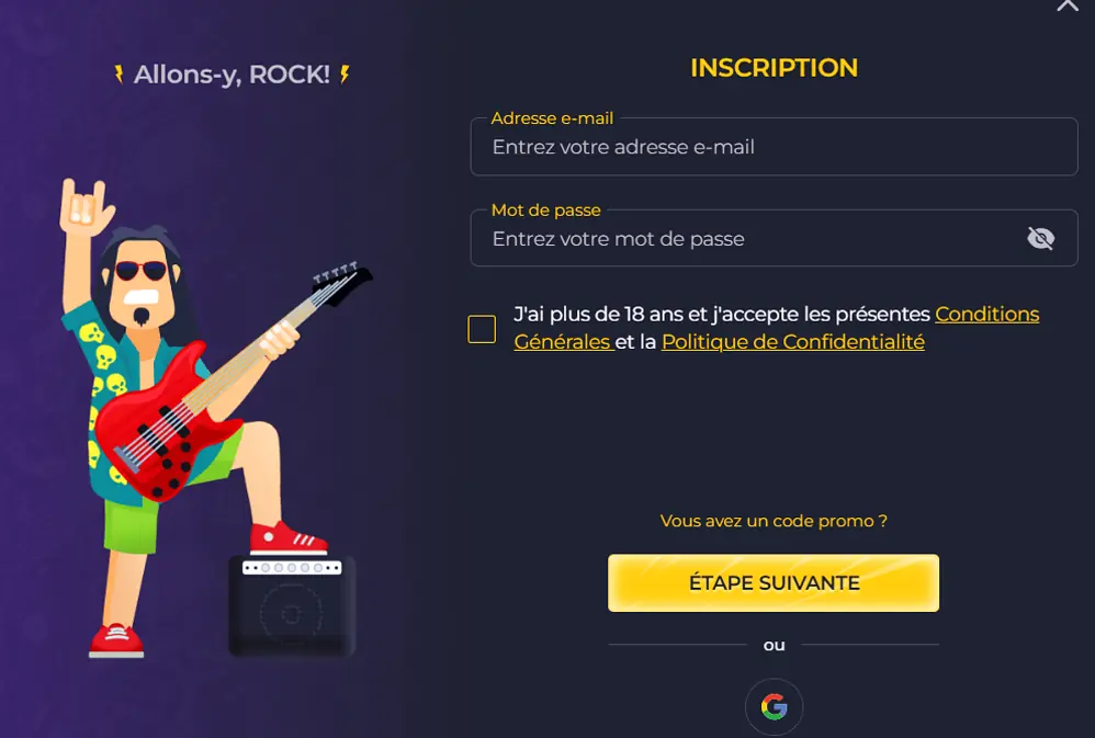 Créer un compte de jeu