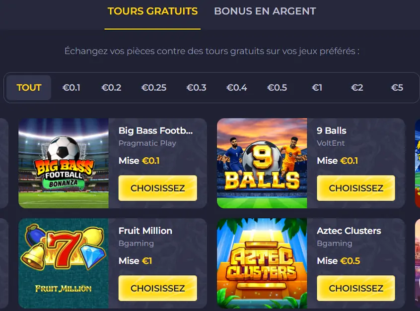 Tours gratuits Rolling Slots
