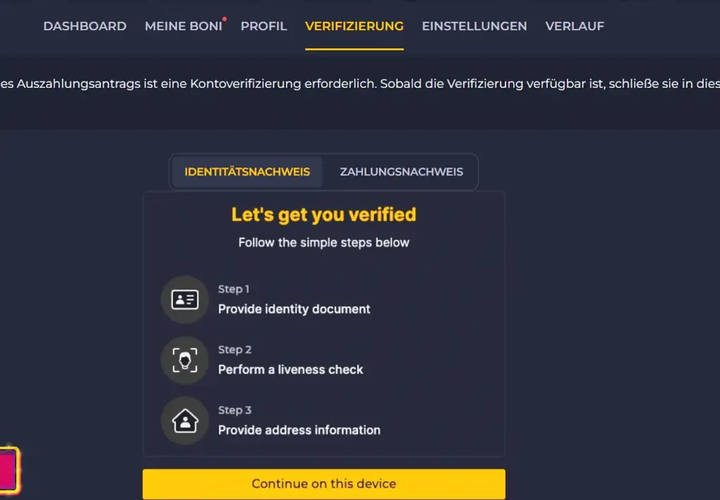 Konto Verifizierung Rolling Slots